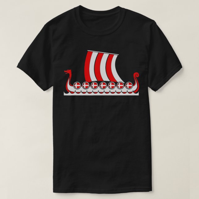 Camiseta Denmark Viking Ship Gift Danish Flag Dragon Boat V (Frente do Design)