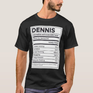 Camiseta Dennis Nutrition Information Problem Solving Duro