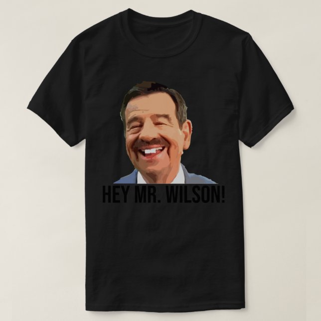 Camiseta Dennis the Menace -  Hey Mr. Wilson! Sticker (Frente do Design)