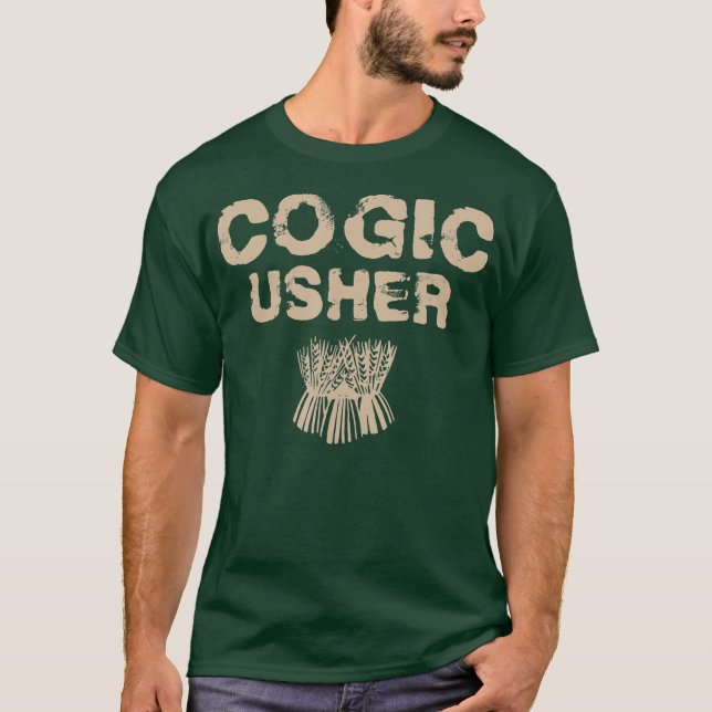 Camiseta Denominação COGIC Igreja que Usher Fé Cristã (Frente)