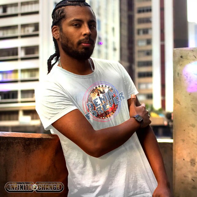 Camiseta DENOMINAR PARA SEMPRE | efeito de texto em malha | (Criador carregado)