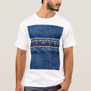 Camiseta Densidade com títulos: a textura do jeans fechado.