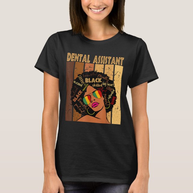Camiseta Dental Assistant Afro-Americano Black Histo (Frente)