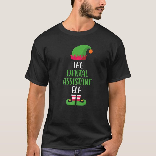Camiseta Dental Assistant Elf Family Matching Group Christm (Frente)