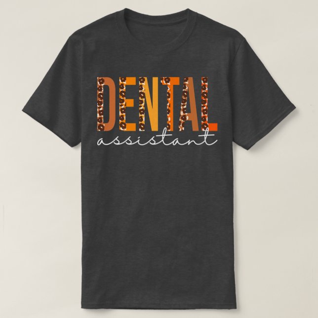 Camiseta Dental Assistant leopard Fall Autumn Lovers Thanks (Frente do Design)