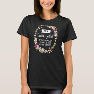 Camiseta Dental Assistant Nível De Sarcasmo Floral Para Mul
