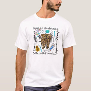 Camiseta Dental Assistant Tooth Leopard Dentist Life Sunflo