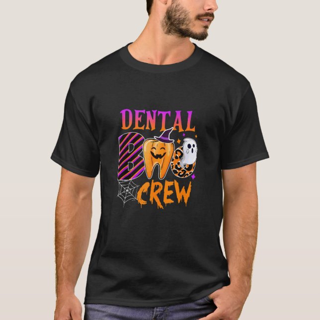 Camiseta Dental Boo Crew Engraçado Dentista Correspondente  (Frente)