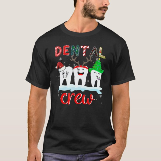 Camiseta Dental Crew Teeth Dentist Christmas Xmas PJ Pajama (Frente)
