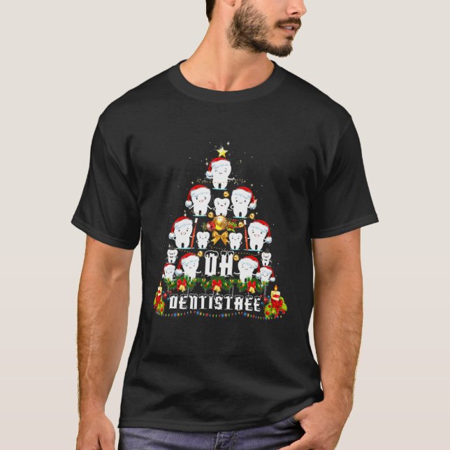 Camiseta Dental Hygiene Oh Dentistree Tooth Xmas Tree Denti (Frente)