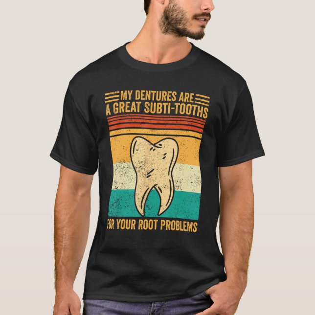 Camiseta Dental Lab Tech Technician Subti Tooths Root Probl (Frente)