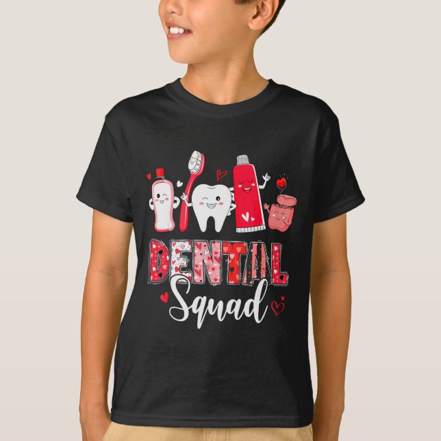 Camiseta Dental Squad Dental Istant Dentist Happy Valentine (Frente)