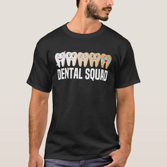 Camiseta Dental Squad Dentist Dental Hygienist Cute Teeth (Frente)