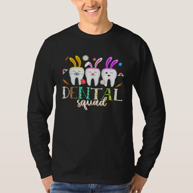 Camiseta Dental Squad Easter Day  Tooth Dental Assistant De (Frente)