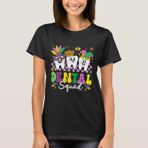 Camiseta Dental Squad Hygiene Dental Crew Mardi Gras Carniv