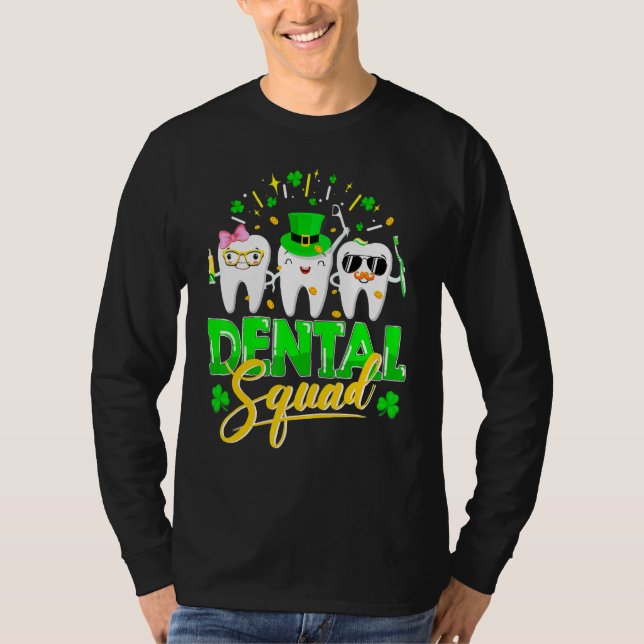 Camiseta Dental Squad Tooth Leprechaun Que Rua Engraçada Pa (Frente)