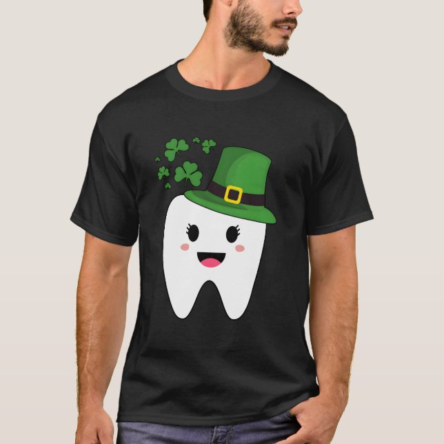 Camiseta Dente Com Dia De São Patrício Do Assistente Odonto (Frente)