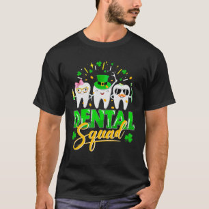 Camiseta Dente Dentária Leprechaun Hat Shamrock Patch Rua