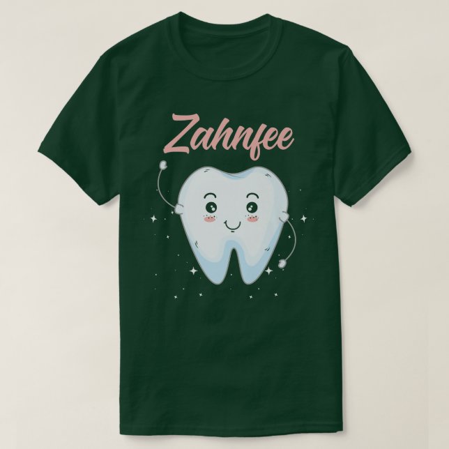 Camiseta Dente Engraçado de Fada dos Dentes e Doutor Ele (Frente do Design)