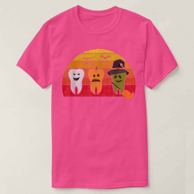 Camiseta Dente Fantasma Pumpkin Witte Cute Dental Halloween (Frente do Design)