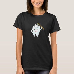 Camiseta Dente Limpa Os Dentes Com A Escova De Dente