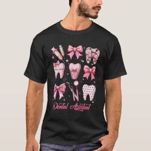 Camiseta Dentes de Arco de coquetel cor-de-rosa-branca com