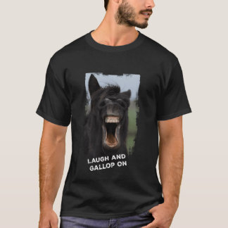 Camiseta Dentes de cavalo barato em exposição Laugh e Gallo