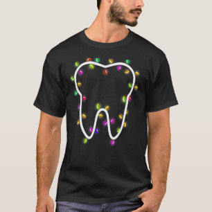 Camiseta Dentes de Natal Luzes de Natal Dentista Cos de Nat