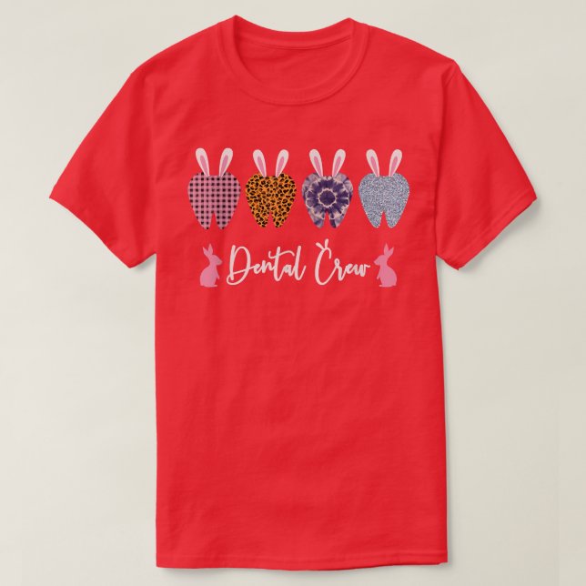 Camiseta Dentes de Páscoa-leopardo Dental B (Frente do Design)