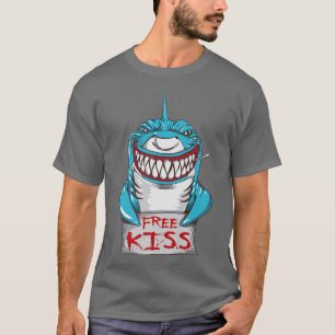 Camiseta Dentes de picada de tubarão branco-excelente sem k