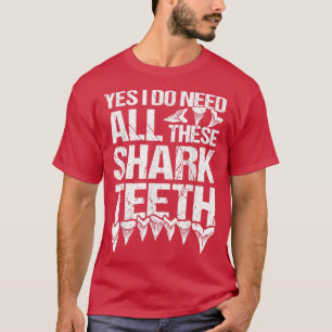 Camiseta Dentes de tubarão coletando e caçador de dentes fó