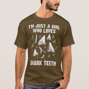 Camiseta Dentes de tubarão engraçados Design Meninas mulher