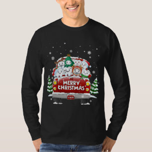 Camiseta Dentes dentários Feliz Natal Red Truck Dentist Chr