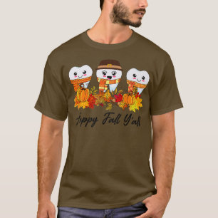 Camiseta Dentes dos dentes Feliz Queda Todos Obrigados Dent