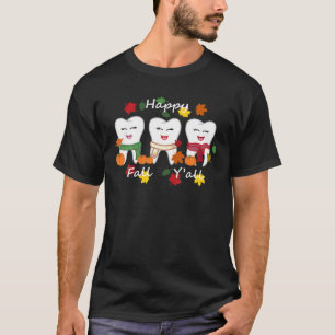 Camiseta Dentes dos dentes Feliz Queda Todos Obrigados Dent