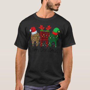 Camiseta Dentes Feliz Natal Amantes Dentários Engraçados