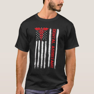 Camiseta Denti Assistente de Rda de Sinalizador Americano d