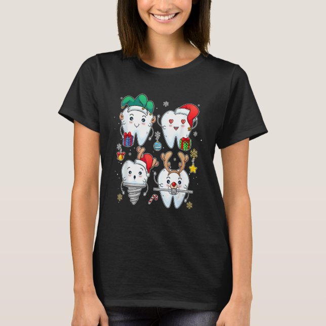 Camiseta Dentist Christmas Dental Squad   Christmas (Frente)