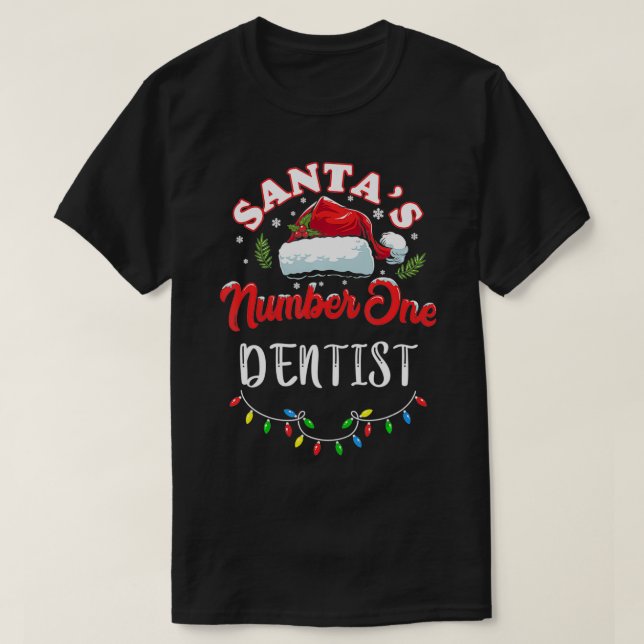 Camiseta Dentist Christmas Gift Worlds Melhor Número Um Den (Frente do Design)
