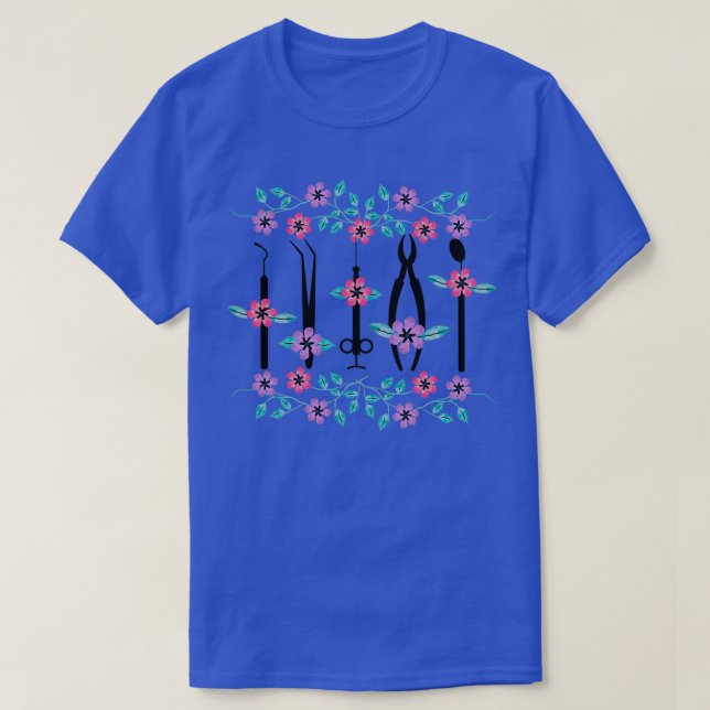Camiseta Dentist Flowers Gift 4 (Frente do Design)