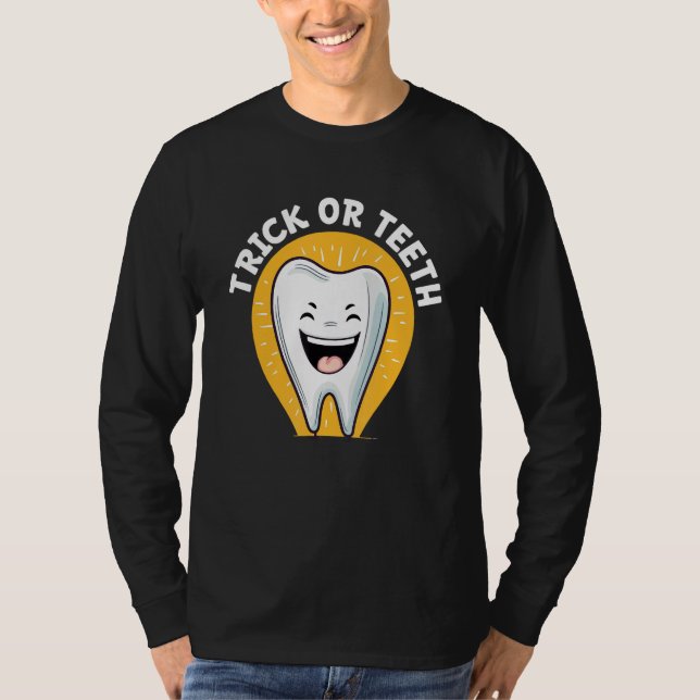 Camiseta Dentist Halloween Trick Or Treat Dental Assistant  (Frente)