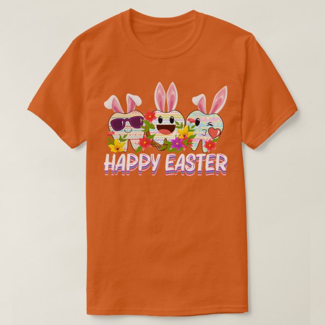 Camiseta Dentist Happy Easter Day  0   Bunny Tooth Dental A (Frente do Design)