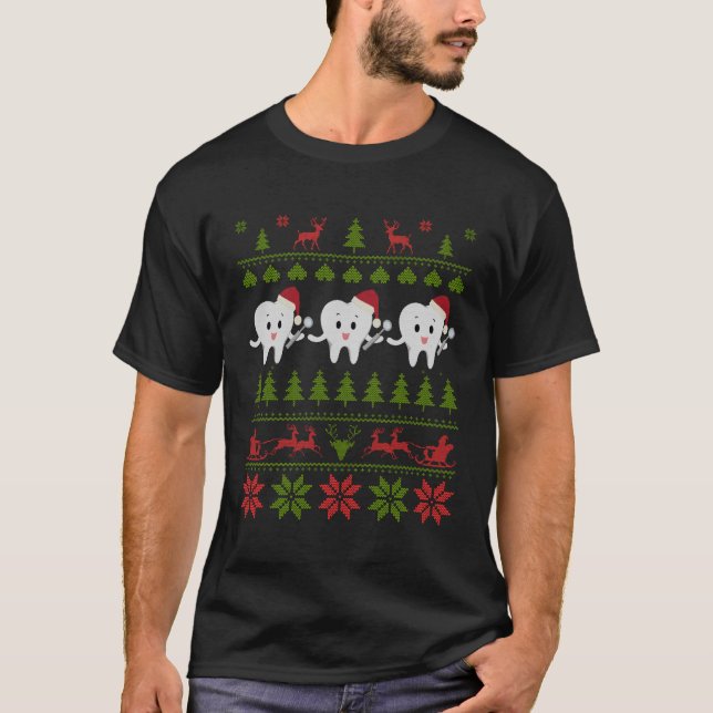 Camiseta Dentist Ugly Christmas Xmas Costume (Frente)