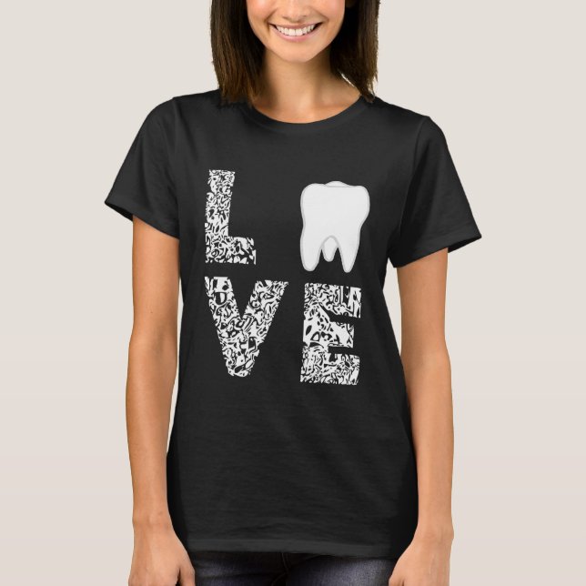 Camiseta Dentista Amor Dentário Higienista Oral Higiene T (Frente)