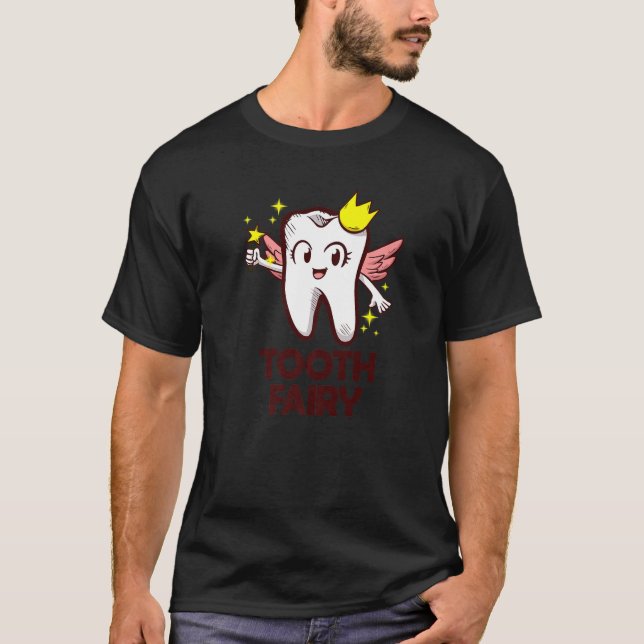 Camiseta Dentista-Assistente Dentor-Dentor-Dente Fada Dente (Frente)