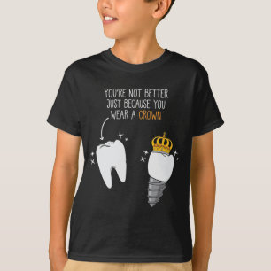 Camiseta Dentista de coroa dentária Doutor Higienista dent