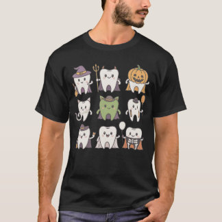 Camiseta Dentista de Halloween Fantasia de Equipe Odontológ