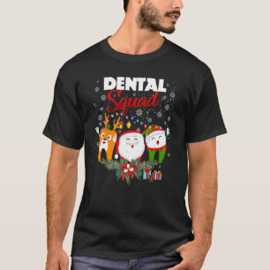 Camiseta Dentista de Natal Dental Squad Bonito Feliz X