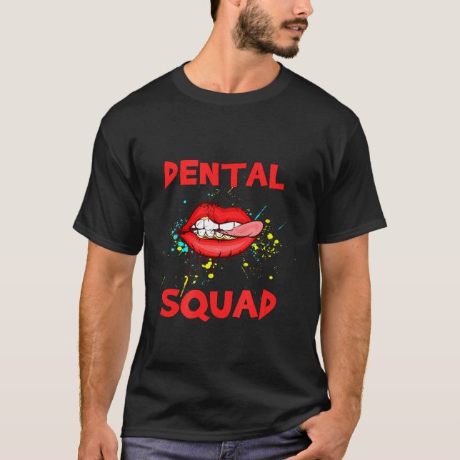 Camiseta Dentista Dental Hygienist Dental Squad Graduação (Frente)