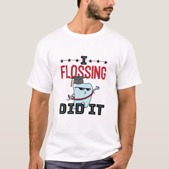 Camiseta Dentista Dental School Graduação Engraçada Flosing (Frente)